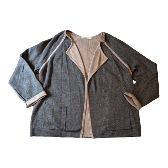 Betty Barclay grey/tan knitted cardigan XL - Picture 1 of 8